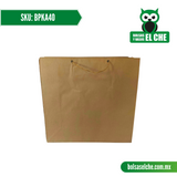 COD: BPKA40 - BOLSA DE PAPEL CON ASA COLOR CAFÉ KRAFT No. 40 - PAQ. CON 25 PZAS