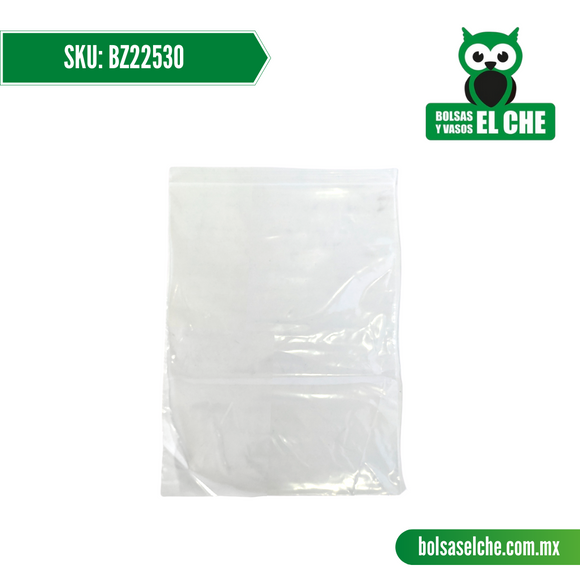 COD: BZ22530 - BOLSA CON ZIPPER 22.5 CM X 30 CM PAQ. 100 PIEZAS