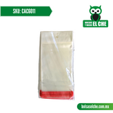 COD: CAC6011 - CELOFAN CON ADHESIVO Y CENEFA 6 CM X 11 CM PAQ. 100 PIEZAS