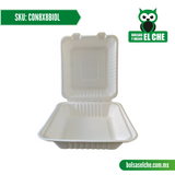 COD: CON8X8BIOL - CONTENEDOR BIODEGRADABLE LISO - MEDIDA 8CM X 8CM - CONVERMEX - GABAZO DE CAÑA - PAQ. CON 25 PZS