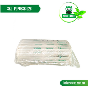 COD:POPOESBIO26 - POPOTE ESTUCHADO TENCO BIODEGRADABLE 26 CM LARGOS