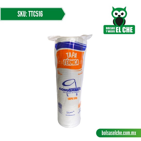 COD: TTC516 - TAPA TRANSPARENTE TERMICO No. 516 - CONVERMEX - PAQUETE: 50 PZAS