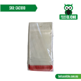COD: CAC1010 - CELOFAN CON ADHESIVO Y CENEFA 10 CM X 10 CM PAQ. 100 PIEZAS